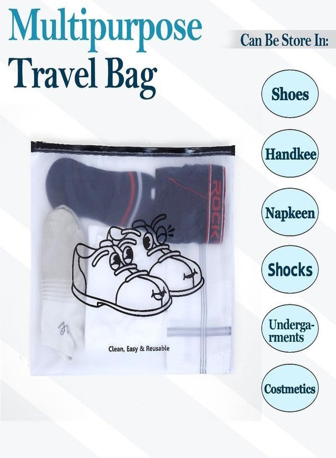 Pristu Shoe Bag,Clear Ziplock Storage Bags Frosted Zipper Bags for Clothes/Shoes/Toiletries/Luggage/Undergarment/Cosmetics Storage Bag (6) - Image 3